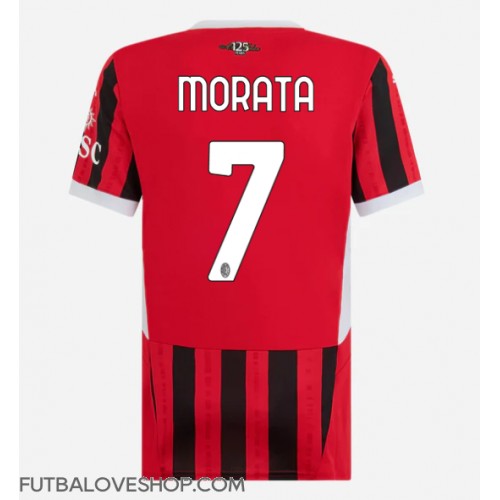 Dres AC Milan Alvaro Morata #7 Domáci pre Ženy 2024-25 Krátky Rukáv